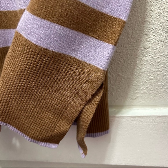 Tahari Brown and Light Purple Striped Turtleneck Sweater XS - Picture 4 of 6